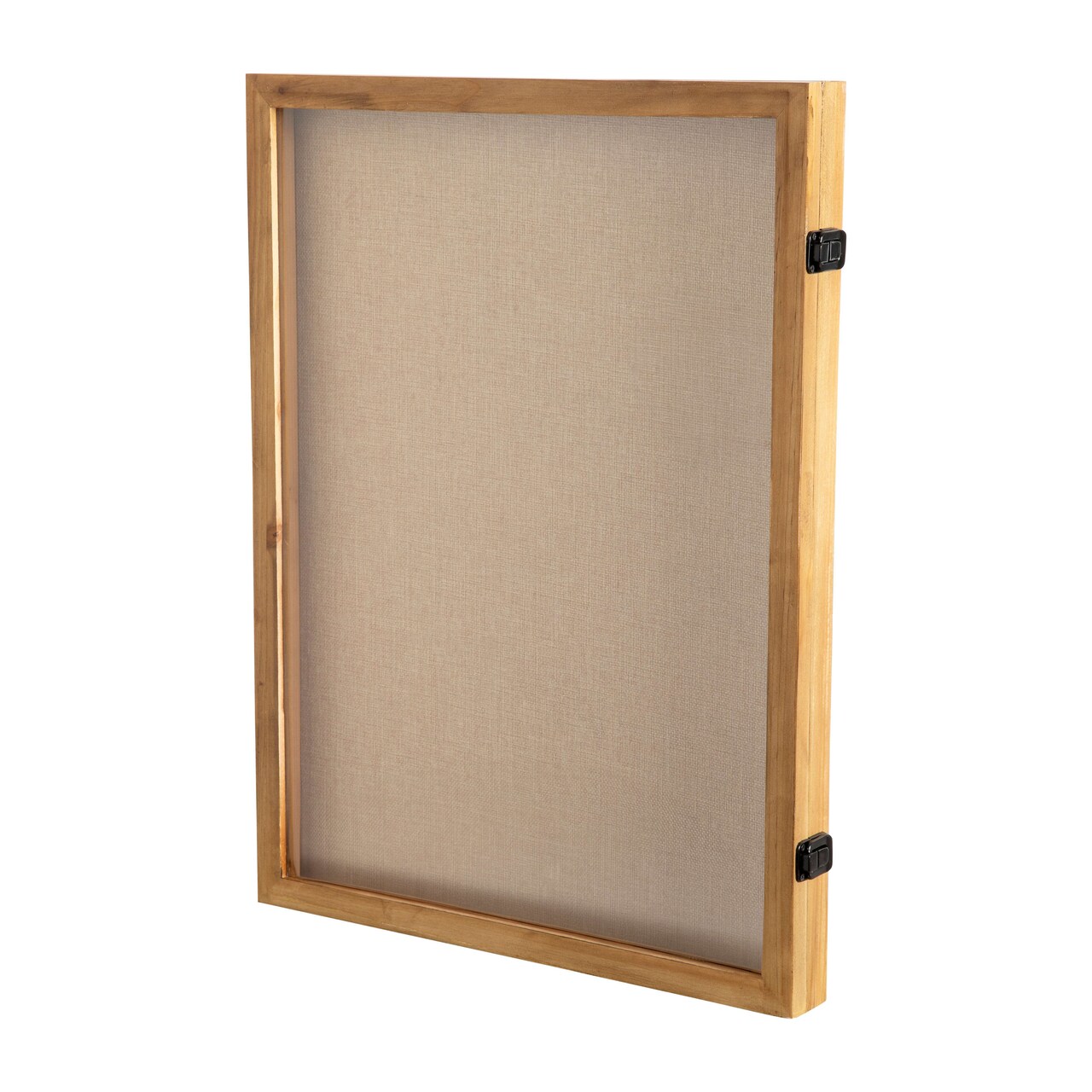 HBCY Creations Wood Shadow Box Display Case - Solid Wood with Acrylic Window - Security Latch - For Mementos and Keepsakes